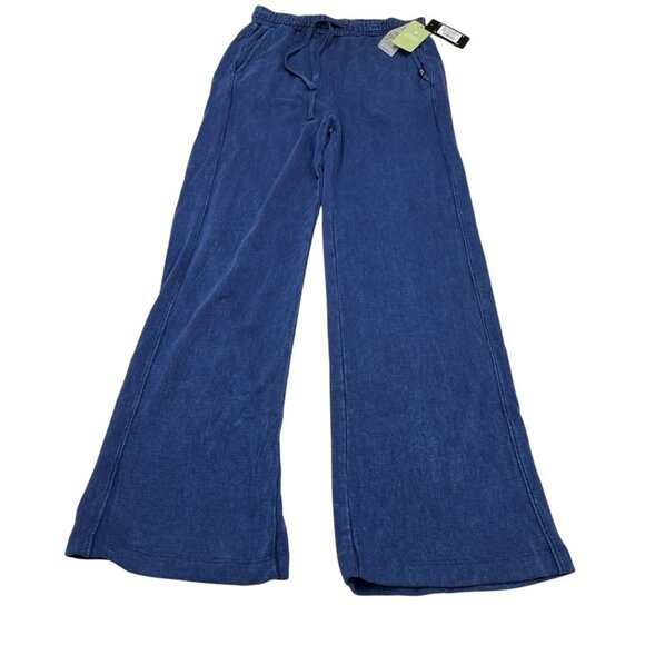 NUX Pants Womens S Terry Bootcut Blue Stone Pull On Bamboo Cotton Blend Lounge - Picture 3 of 14